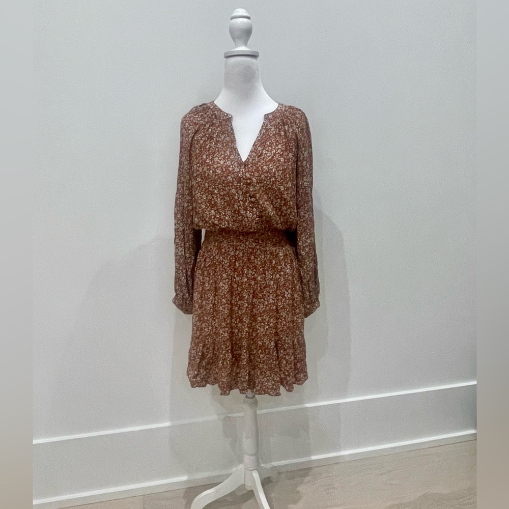 EUC Faherty Montana Orange Floral Gauze Ennis Short Dress Boho Size Small